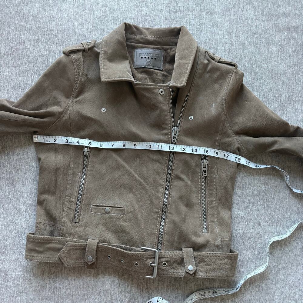 $198 Blank NYC Tan Suede Leather Moto Jacket - Picture 6 of 8